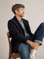 White Stuff Blue Kirkby Cord 100% Cotton Regular Fit Blazer - Image 4 of 6