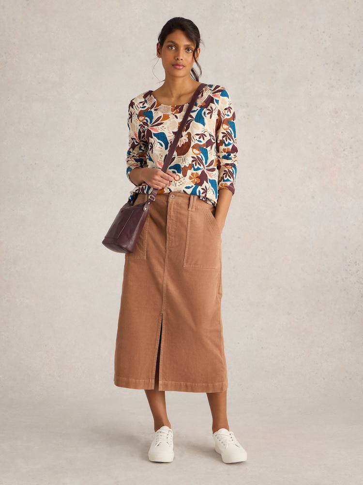 White Stuff Natural Maren Organic Cord Skirt - Image 1 of 6