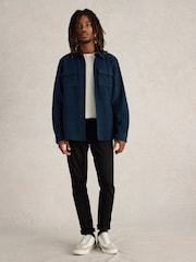 White Stuff Blue Darwen Texture Overshirt - Image 1 of 6