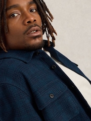 White Stuff Blue Darwen Texture Overshirt - Image 4 of 6