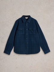 White Stuff Blue Darwen Texture Overshirt - Image 5 of 6