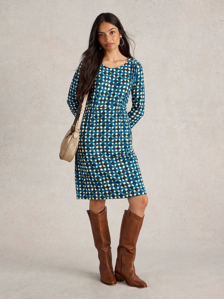 White Stuff Blue Tallie Jersey Dress - Image 1 of 6