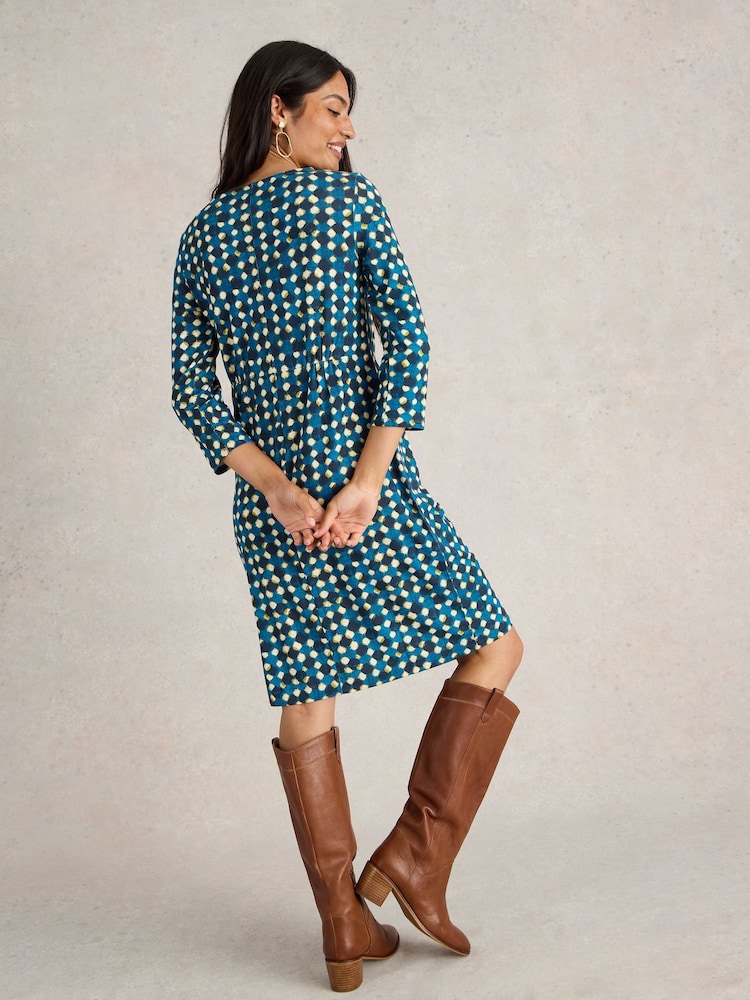 White Stuff Blue Tallie Jersey Dress - Image 2 of 6