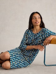 White Stuff Blue Tallie Jersey Dress - Image 4 of 6
