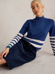 White Stuff Blue Marie Skirt - Image 4 of 6