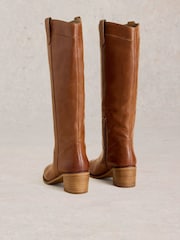 White Stuff Brown Izzy Leather Knee High Boots - Image 3 of 4
