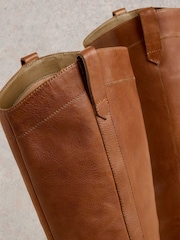 White Stuff Brown Izzy Leather Knee High Boots - Image 4 of 4