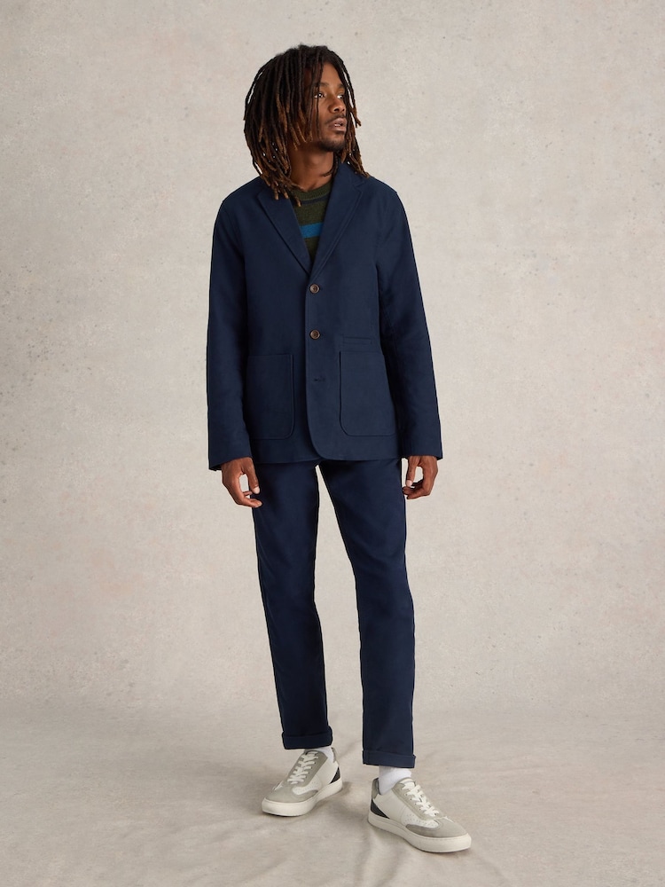 White Stuff Blue Moleskin 100% Cotton Regular Fit Blazer - Image 1 of 6 White Stuff Blue Moleskin 100% Cotton Regular Fit Blazer - Image 1 of 6