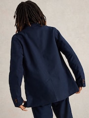White Stuff Blue Moleskin 100% Cotton Regular Fit Blazer - Image 2 of 6