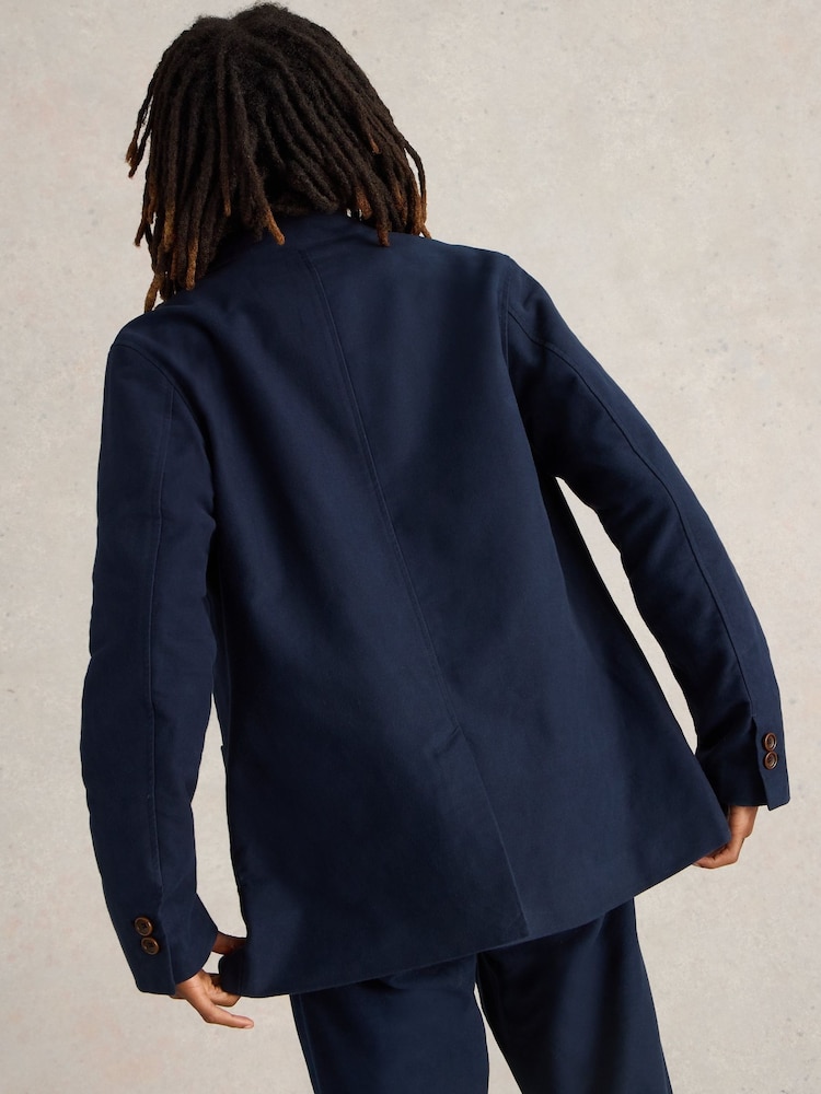 White Stuff Blue Moleskin 100% Cotton Regular Fit Blazer - Image 2 of 6 White Stuff Blue Moleskin 100% Cotton Regular Fit Blazer - Image 2 of 6