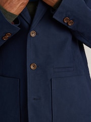 White Stuff Blue Moleskin 100% Cotton Regular Fit Blazer - Image 4 of 6