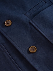 White Stuff Blue Moleskin 100% Cotton Regular Fit Blazer - Image 6 of 6