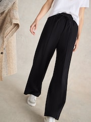White Stuff Black Freda Wide Leg Trousers - Image 3 of 6