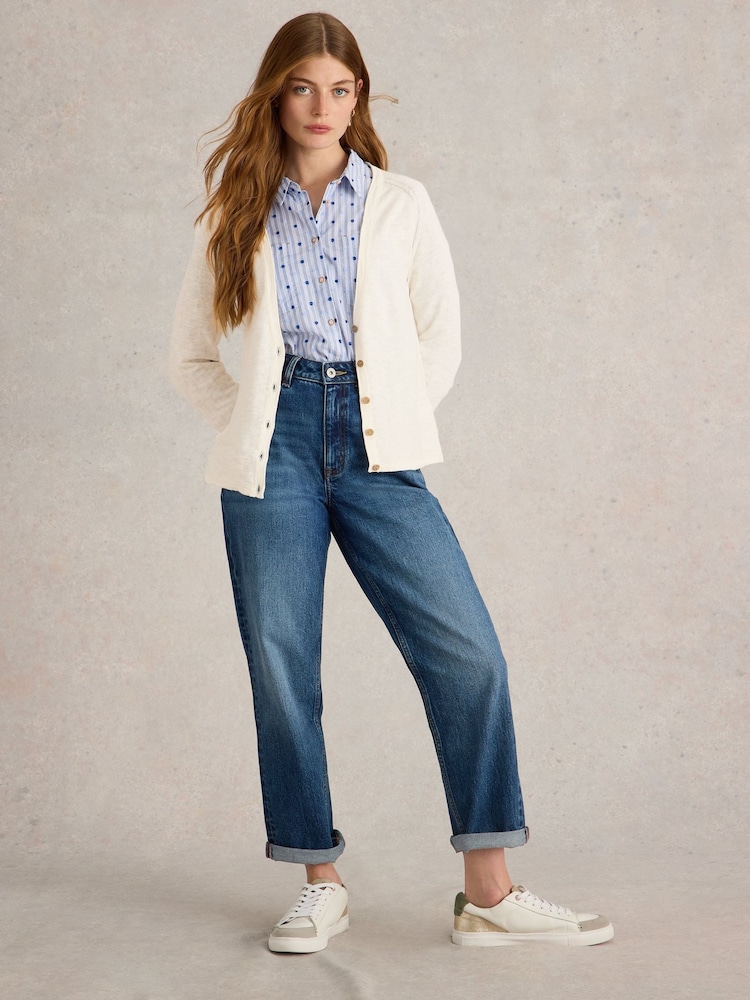 White Stuff Natural Naria Cotton/Linen Mix Cardigan - Image 1 of 6