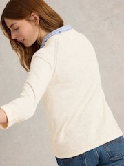 White Stuff Natural Naria Cotton/Linen Mix Cardigan - Image 2 of 6