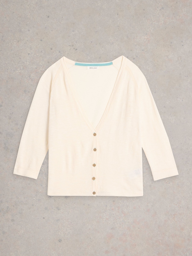 White Stuff Natural Naria Cotton/Linen Mix Cardigan - Image 5 of 6