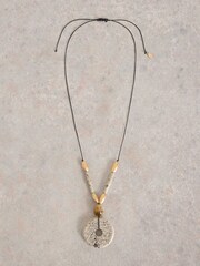 White Stuff Natural Pampas Craft Bead Necklace - Image 1 of 2