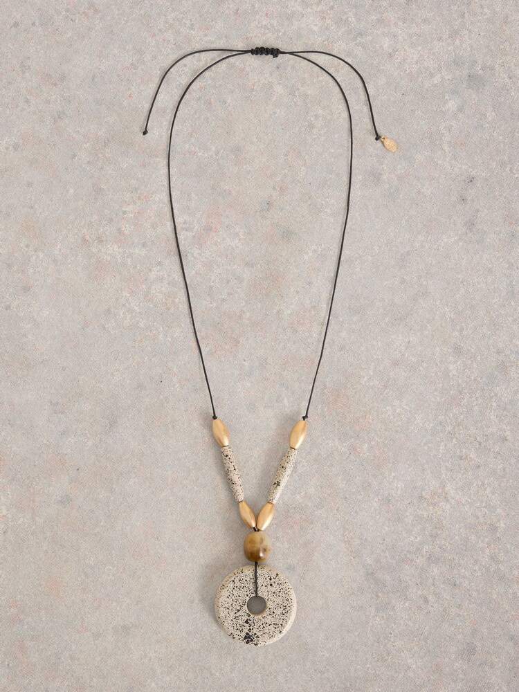 White Stuff Natural Pampas Craft Bead Necklace - Image 1 of 2 White Stuff Natural Pampas Craft Bead Necklace - Image 1 of 2