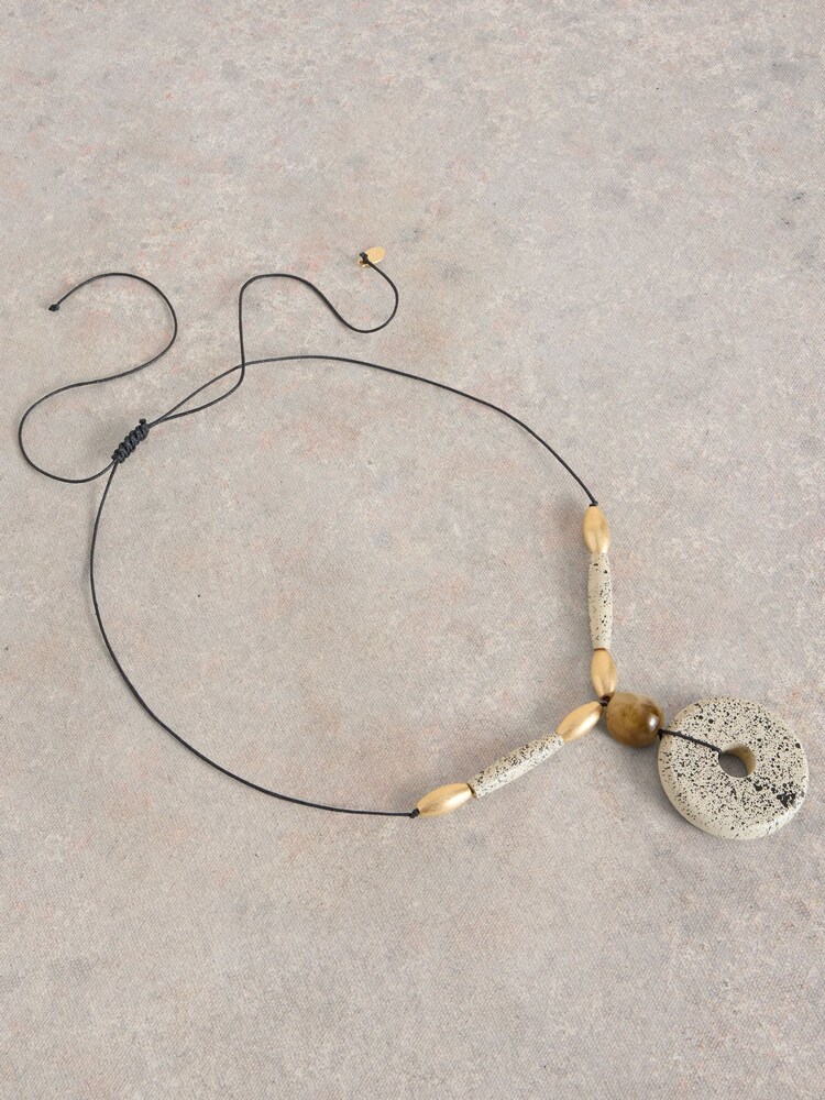 White Stuff Natural Pampas Craft Bead Necklace - Image 2 of 2 White Stuff Natural Pampas Craft Bead Necklace - Image 2 of 2
