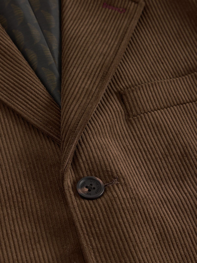 White Stuff Brown Kirkby 100% Cotton Regular Fit Cord Blazer - Image 6 of 6