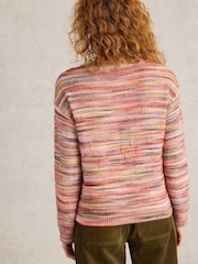 White Stuff Pink Rosie Space Dye Jumper - Image 2 of 6