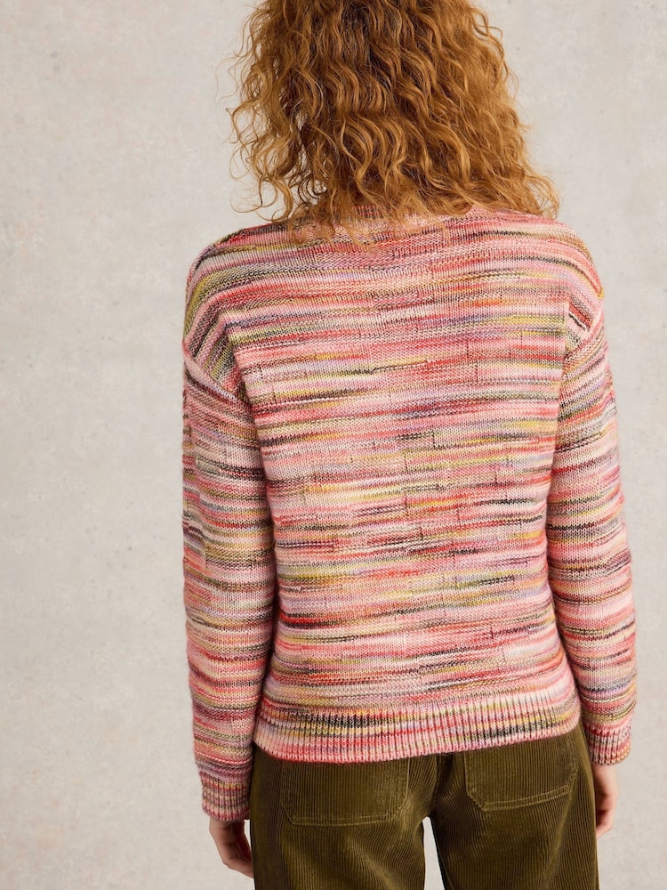 White Stuff Pink Rosie Space Dye Jumper - Image 2 of 6