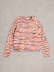 White Stuff Pink Rosie Space Dye Jumper - Image 5 of 6