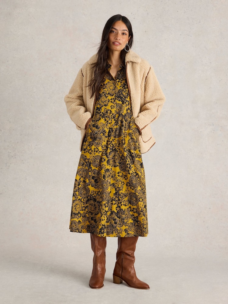 White Stuff Yellow Rua Jersey Shirt Dress - Image 1 of 6