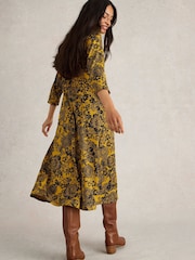 White Stuff Yellow Rua Jersey Shirt Dress - Image 2 of 6