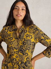 White Stuff Yellow Rua Jersey Shirt Dress - Image 4 of 6