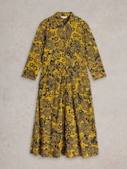 White Stuff Yellow Rua Jersey Shirt Dress - Image 5 of 6