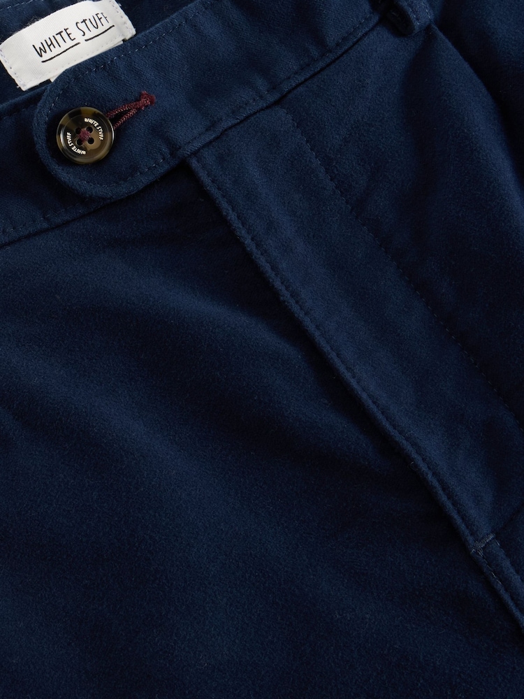 White Stuff Blue Moleskin 100% Cotton Trousers - Image 6 of 6