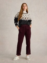 White Stuff Purple Twister Cord Trousers - Image 1 of 6