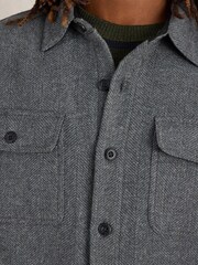 White Stuff Grey Darwen Herringbone Overshirt - Image 4 of 6