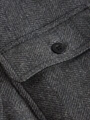 White Stuff Grey Darwen Herringbone Overshirt - Image 6 of 6
