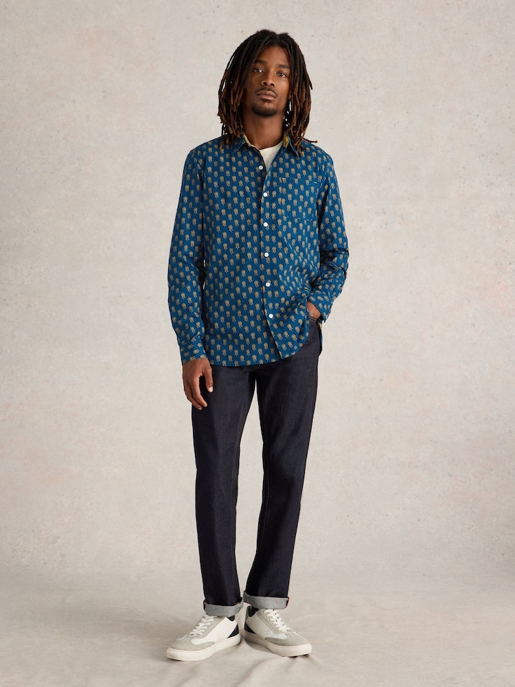 White Stuff Blue Floral Nonnie Printed Shirt - Image 1 of 6