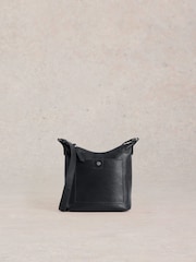 White Stuff Black Mini Fern Leather Cross-Body Bag - Image 1 of 4