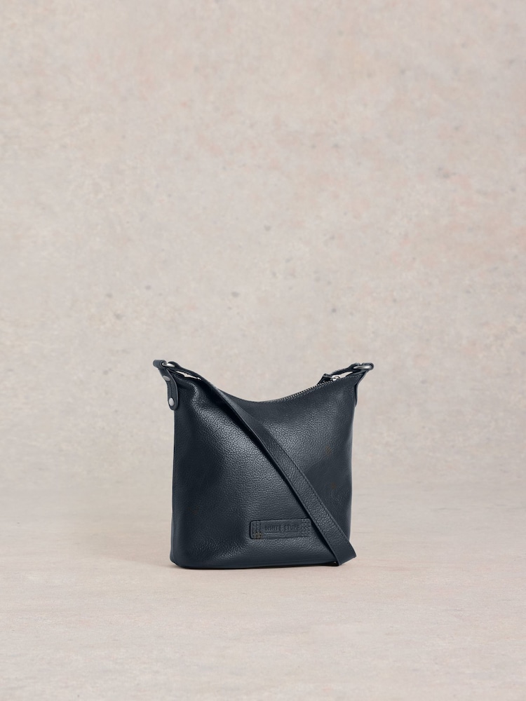 White Stuff Black Mini Fern Leather Cross-Body Bag - Image 2 of 4