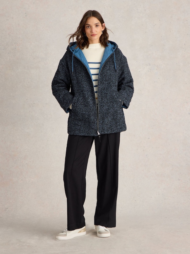 White Stuff Blue Mariella Reversible Coat - Image 1 of 7