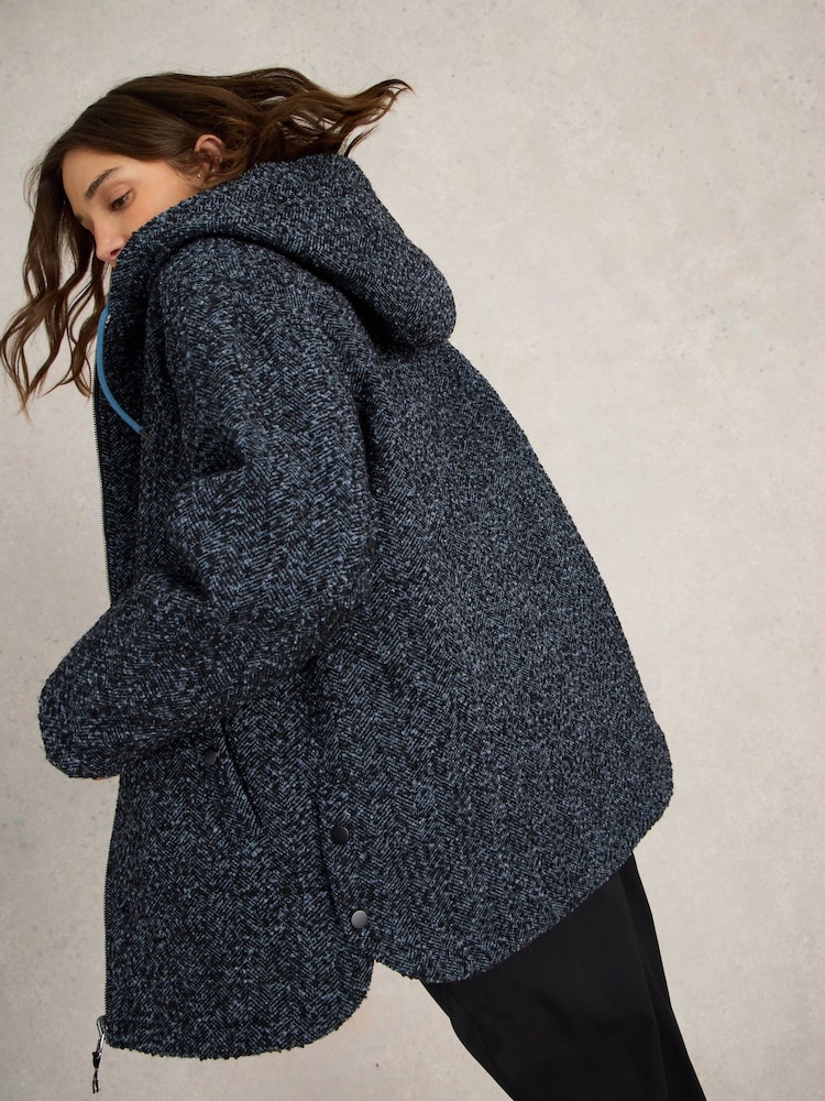White Stuff Blue Mariella Reversible Coat - Image 2 of 7