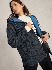 White Stuff Blue Mariella Reversible Coat - Image 3 of 7