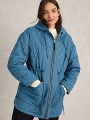 White Stuff Blue Mariella Reversible Coat - Image 4 of 7