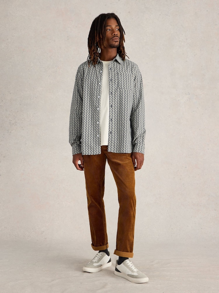 White Stuff Blue Fish Printed Shirt - Image 1 of 6