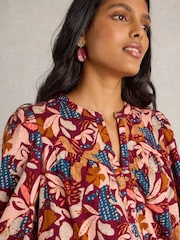 White Stuff Purple Teresa Longline Shirt - Image 4 of 6