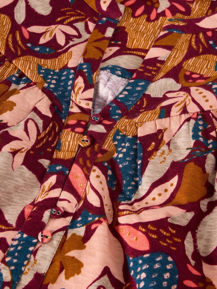 White Stuff Purple Teresa Longline Shirt - Image 6 of 6
