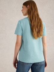 White Stuff Blue Nadia 100% Cotton T-Shirt - Image 2 of 6