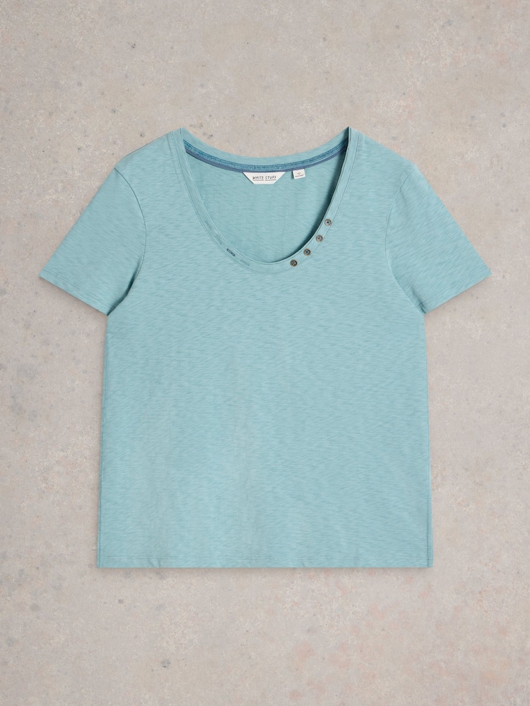 White Stuff Blue Nadia 100% Cotton T-Shirt - Image 5 of 6