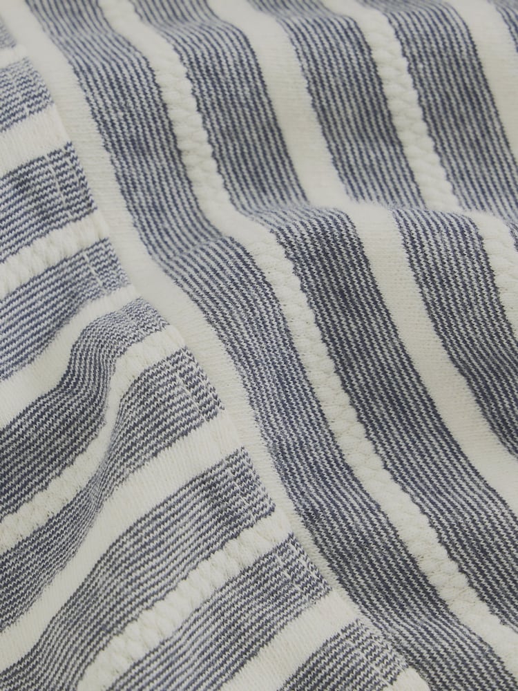 White Stuff Grey 100% Organic Cotton Stripe Tie Hem Top - Image 6 of 6