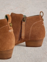 White Stuff Brown Wide Fit Suede Ankle Boots - Image 4 of 5