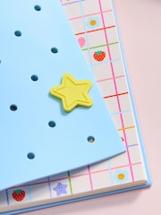 Blue/Pink Flower Power A5 Lined Notebook with Front Cover Charms - Image 3 of 4